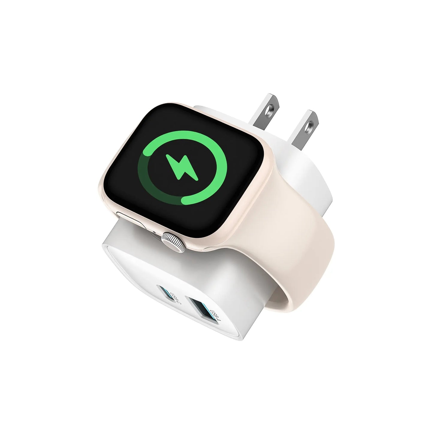 Tessan Colorful 3-In-1 PD20W USB-C Charger Block - Built-In Wireless Watch Charging, Dual Ports, Wireless Fast Charging Charger for Iwatch Ultra/9/8/7/6/Se Series, Iphone 17/17 Pro/16/16 Pro/15 Series, Cellphones, Iphone Charger