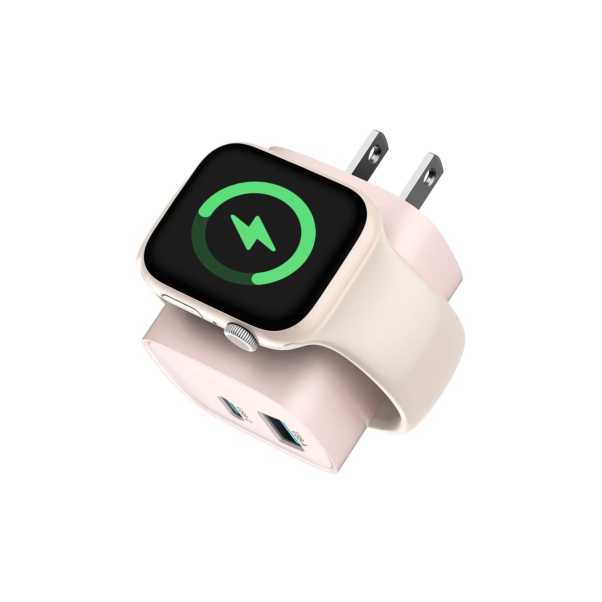 Tessan Colorful 3-In-1 PD20W USB-C Charger Block - Built-In Wireless Watch Charging, Dual Ports, Wireless Fast Charging Charger for Iwatch Ultra/9/8/7/6/Se Series, Iphone 17/17 Pro/16/16 Pro/15 Series, Cellphones, Iphone Charger